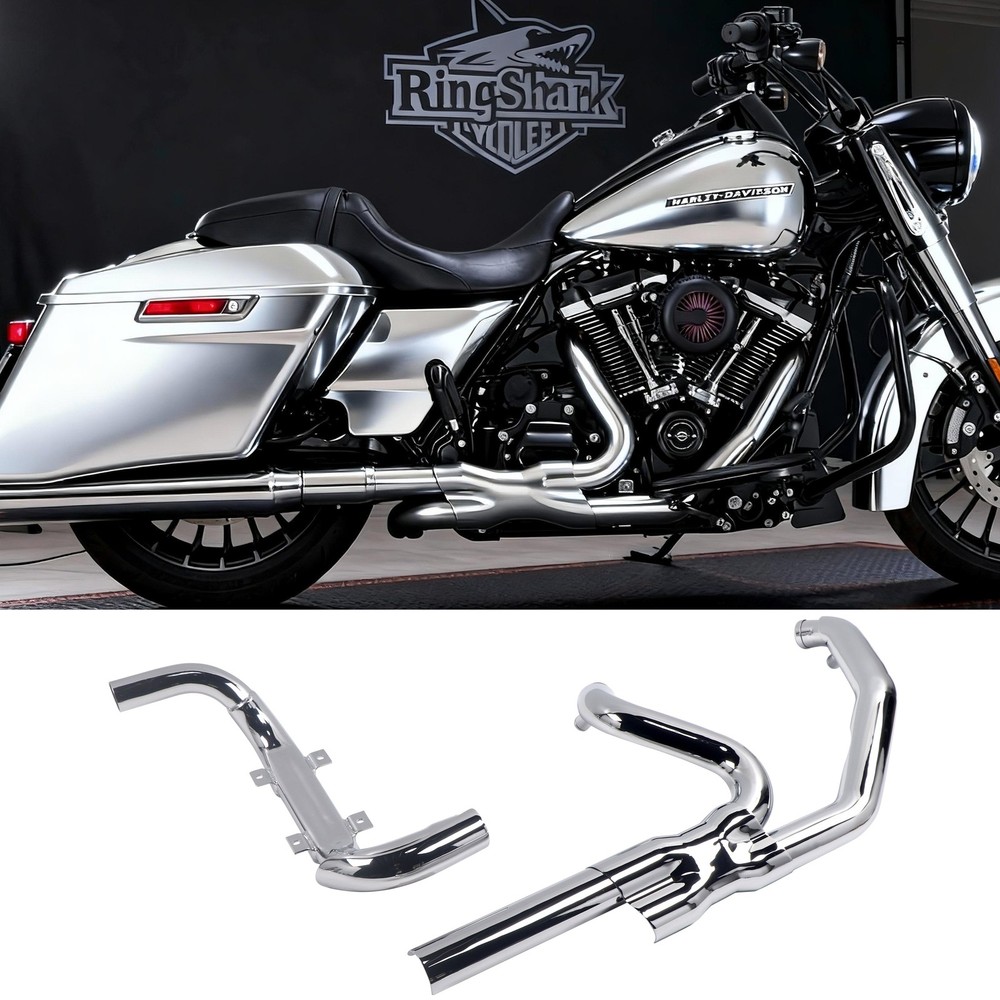 Boost Power Head Pipes Harley Touring 1995 - 2008 Chrome 2 - 1 Headers for HP
