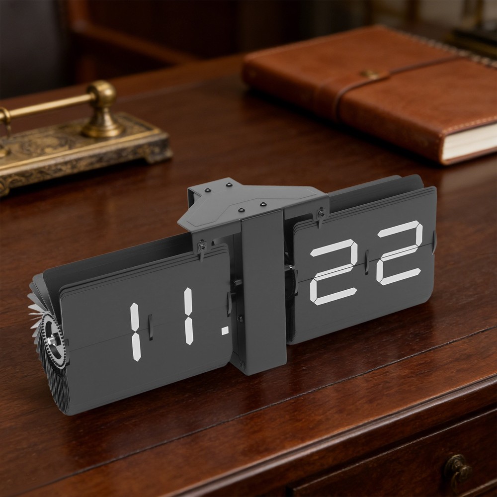 Electrical Digital Retro Flip Clock Gray Flipping Out Wall & Tabletop Flip Clock