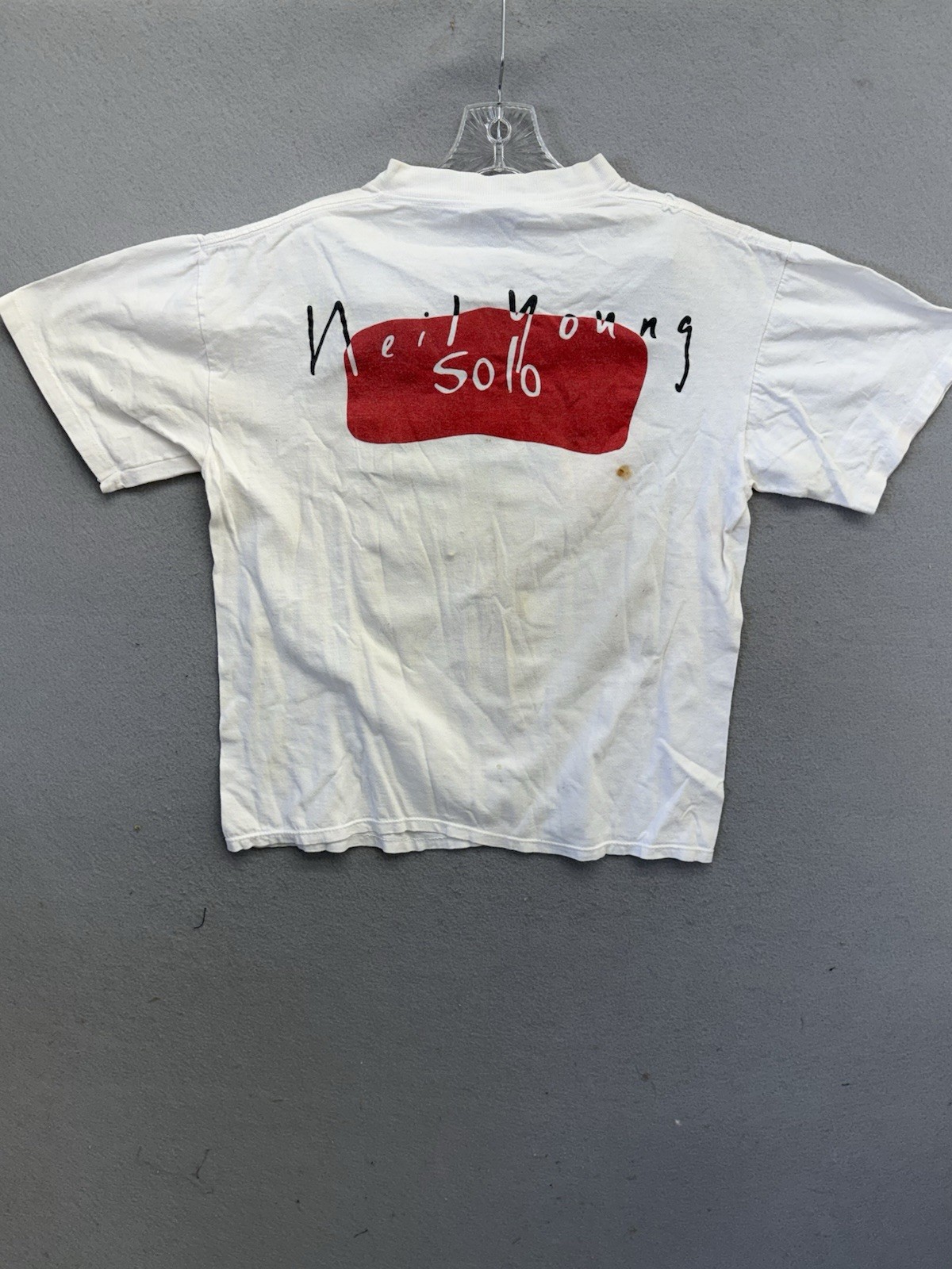 Neil Young T-SHIRT Size Large L SOLO Tour 1989 VERY RARE Brockum