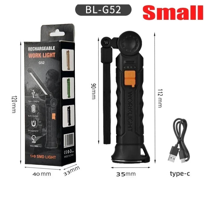 Rechargeable LED COB Work Light Mechanic Flashlight Lamp Magnetic Base Bright