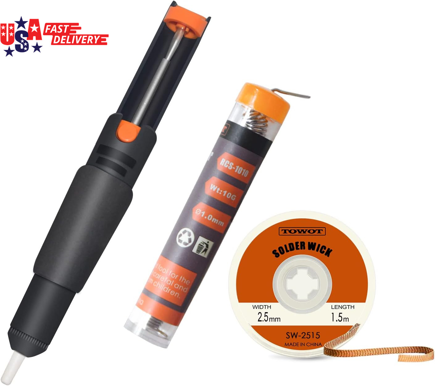 Solder Wick & Solder Wire & Solder Sucker Used to Remove the Solder and Disassem