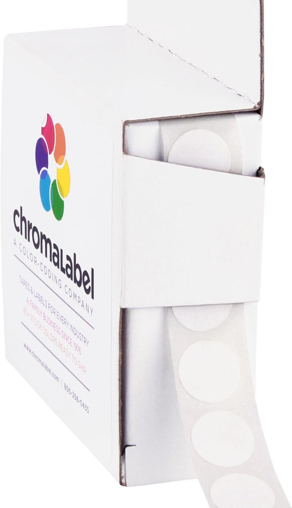 1/2 Inch Circle Sticker Labels, Easy to Write on Color Coding Labels, Permanent