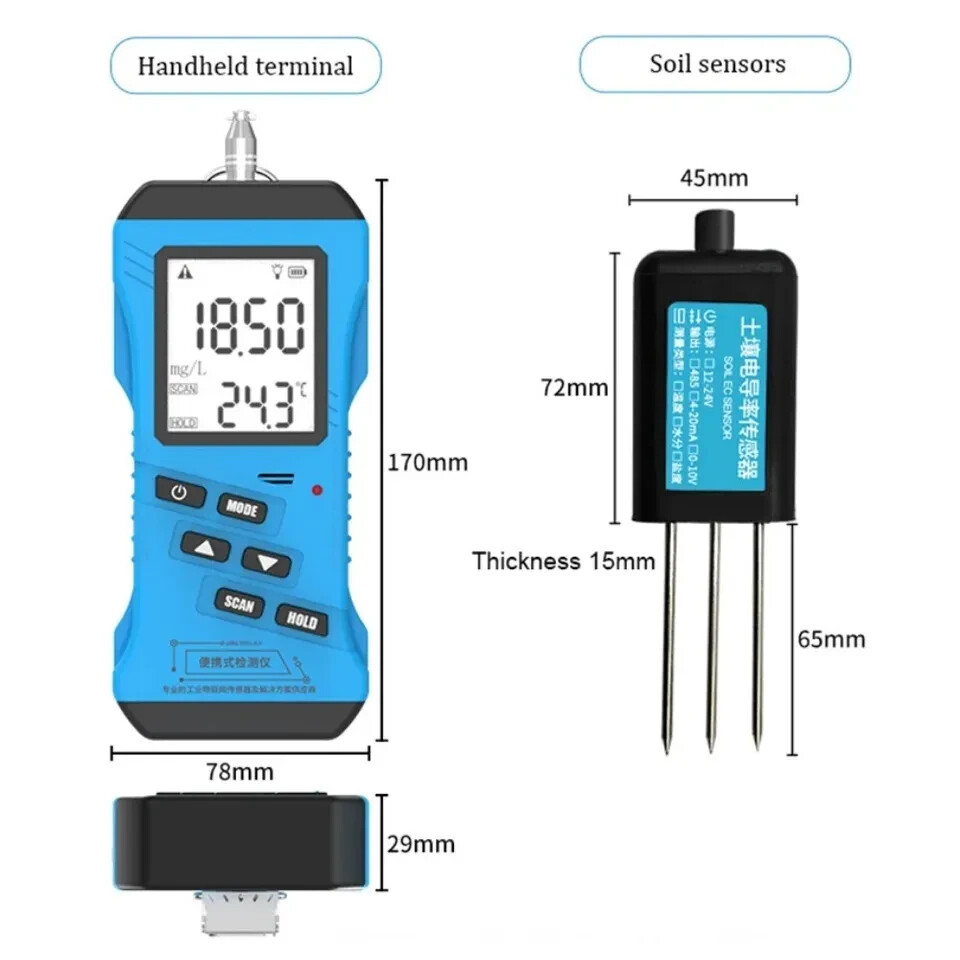 4 in 1 Rapid Soil Tester Meter Nitrogen Phosphorus Potassium EC PH Humidity
