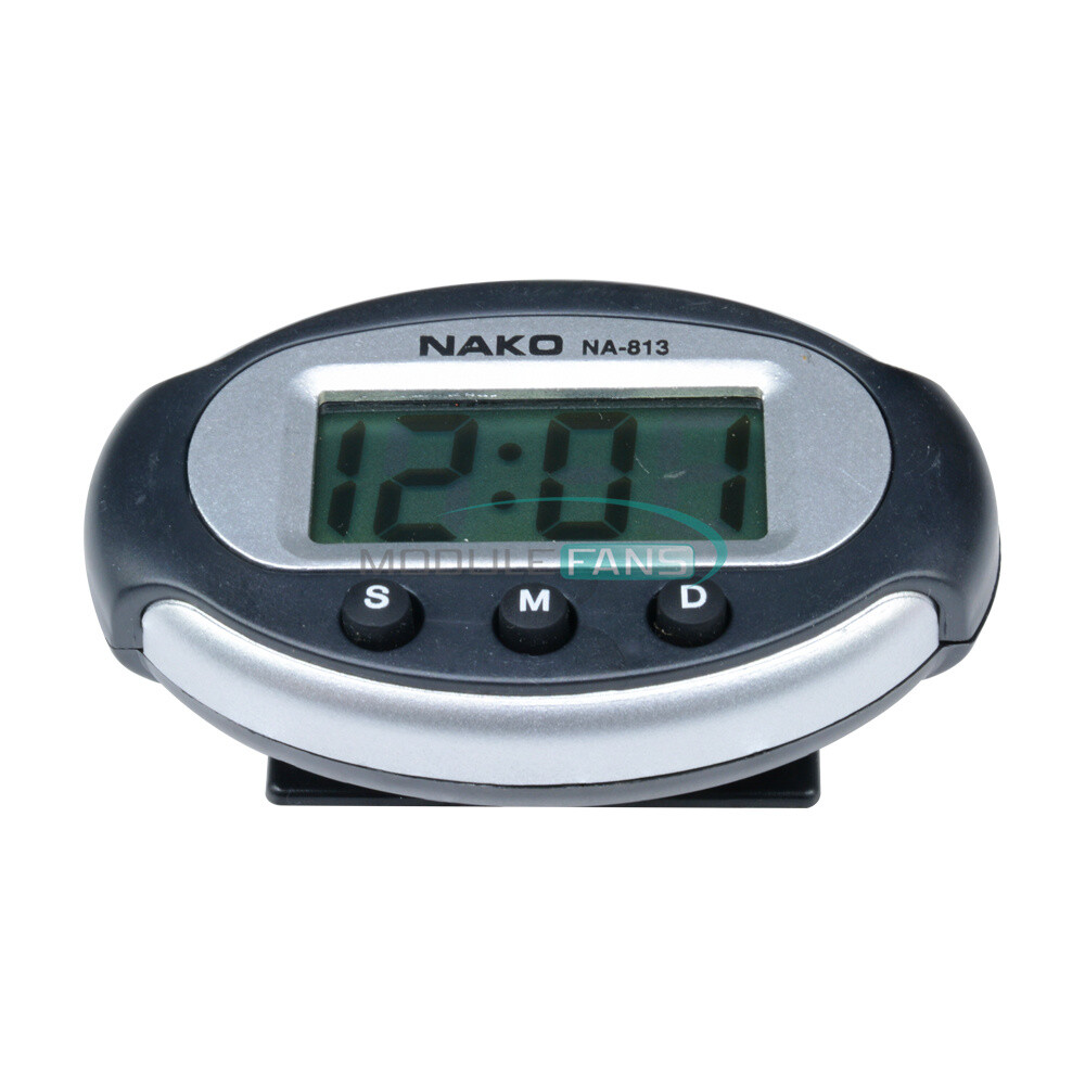 Smart Mini Digital Clock 3 Buttons Portable Car Auto Dashboard LCD Display.