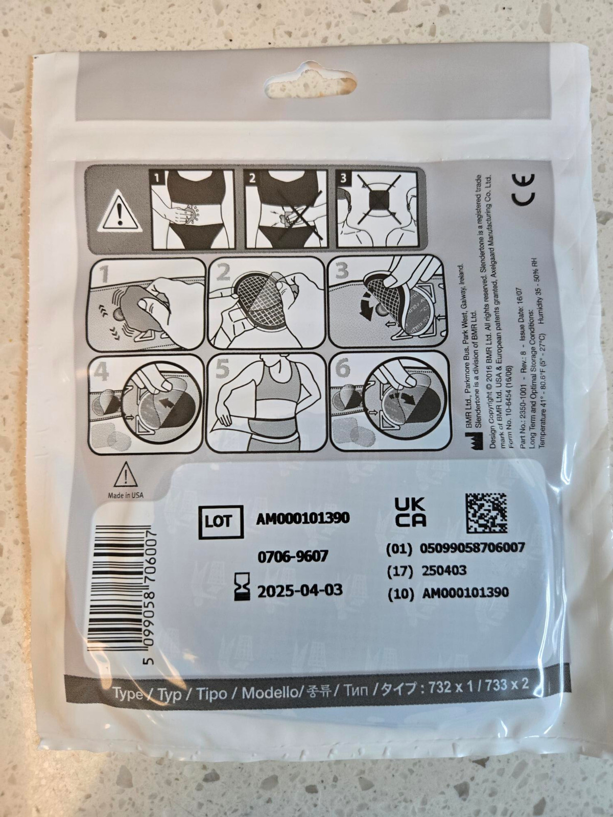 SLENDERTONE Replacement Abdominal Toning Gel Pads 3 Pads See Date