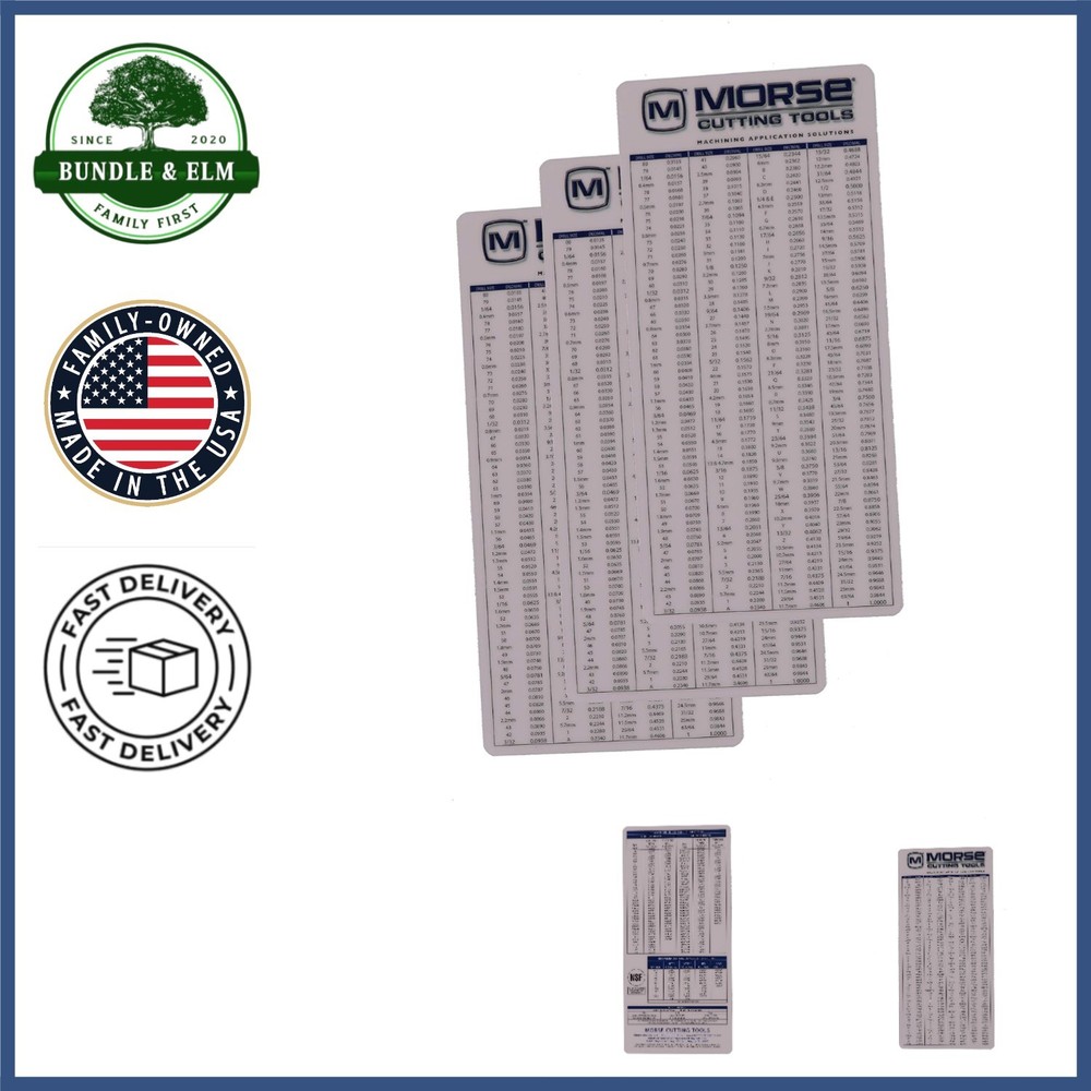 Plastic Pocket Chart Set for Decimal Equivalents, Drill Sizes & Useful Formulas
