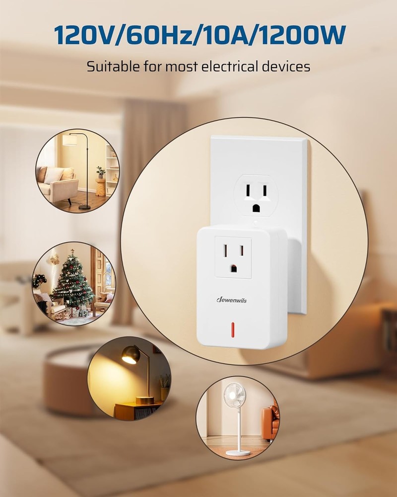 Remote Control Outlet - Wireless Wall Mounted Light Switch, 100 Feet RF Range