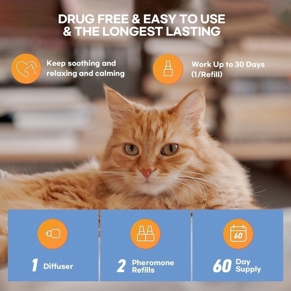 ProElobara Multi-Cat Pheromone Formula Diffuser Kit for Cat Calming...2 refills