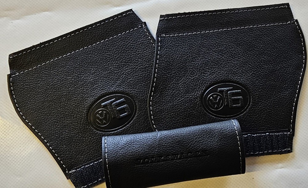 T6 Transporter Real LEATHER Inner handle Pull cover + Handbrake handle cover.