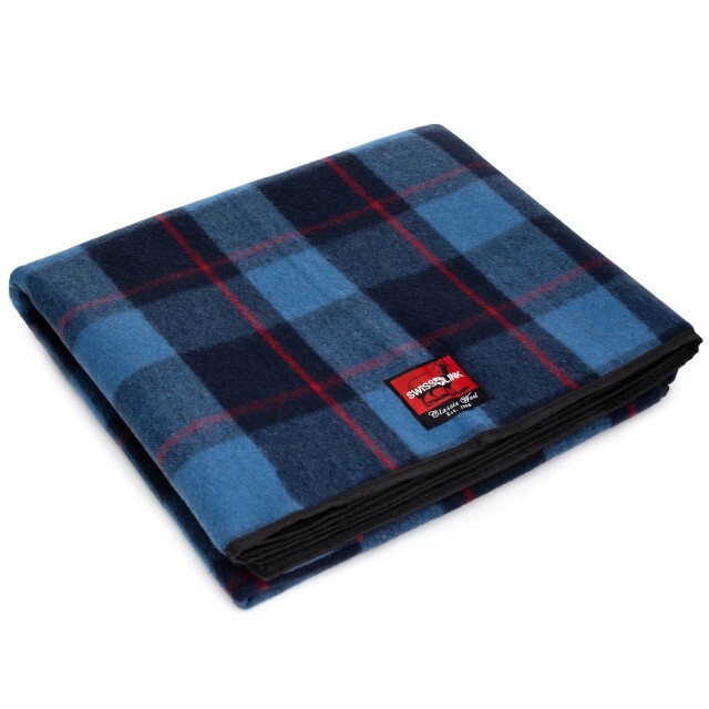 Classic Wool Plaid Blanket - Dark Plaid Sky Blue