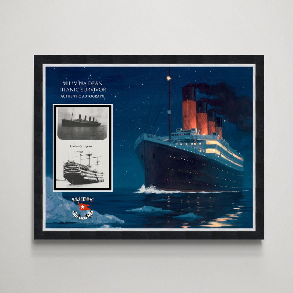 Millvina Dean - Titanic Survivor Hand Signed Authentic Autograph Framed Display