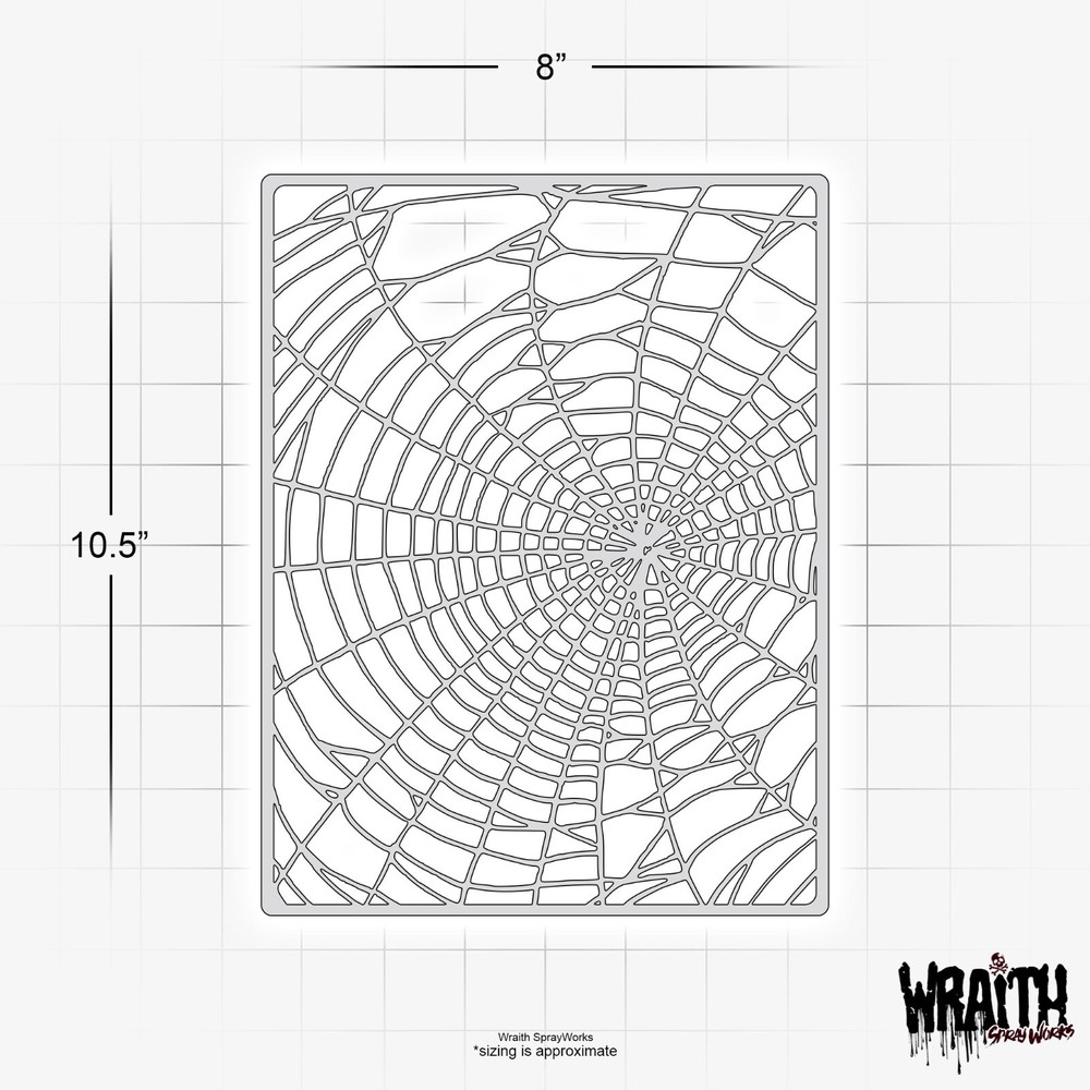Spiderweb #1 - Reusable Airbrush Stencil Template