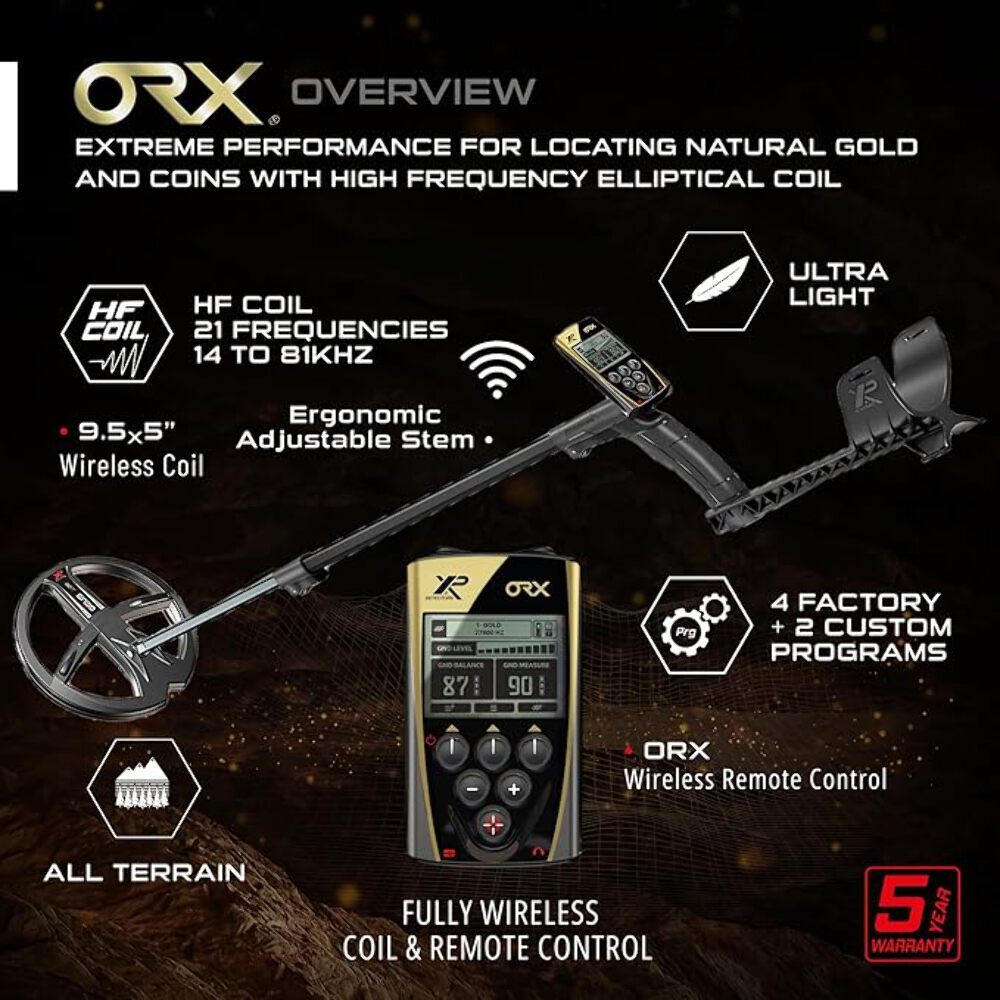 XP ORX Metal Detector With 11" Searchcoil, S-TELESCOPIC Lite Stem, Remote Contro