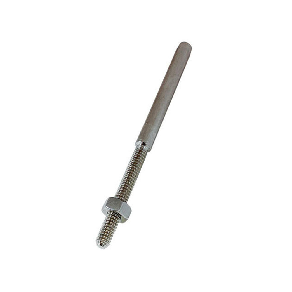 Marine Grade 1/8" Hand Swage Lifeline Stud RH Cable Rail T316 Stainless Steel