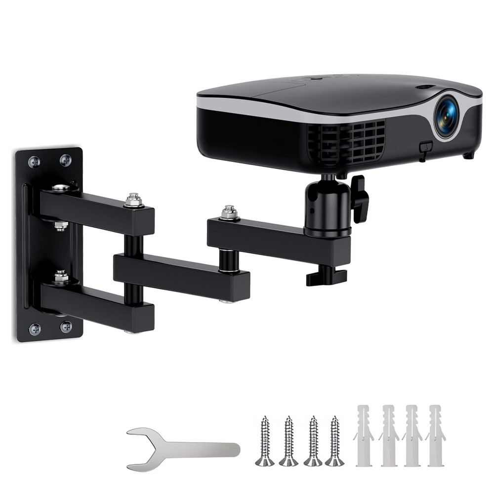 Projector Wall Mount, 360° Rotation 3-Sections Wall Mount for Projector Webca...