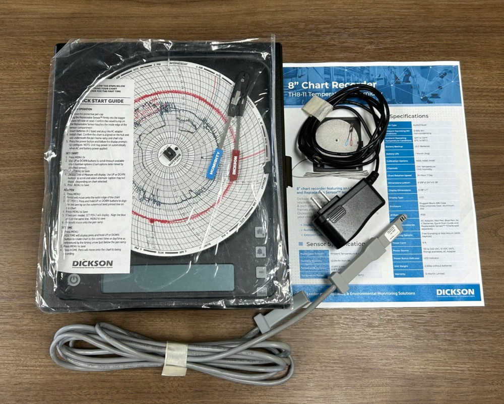 Dickson TH8-11 Temperature & Relative Humidity Sensor / Chart Recorder 32F-120F