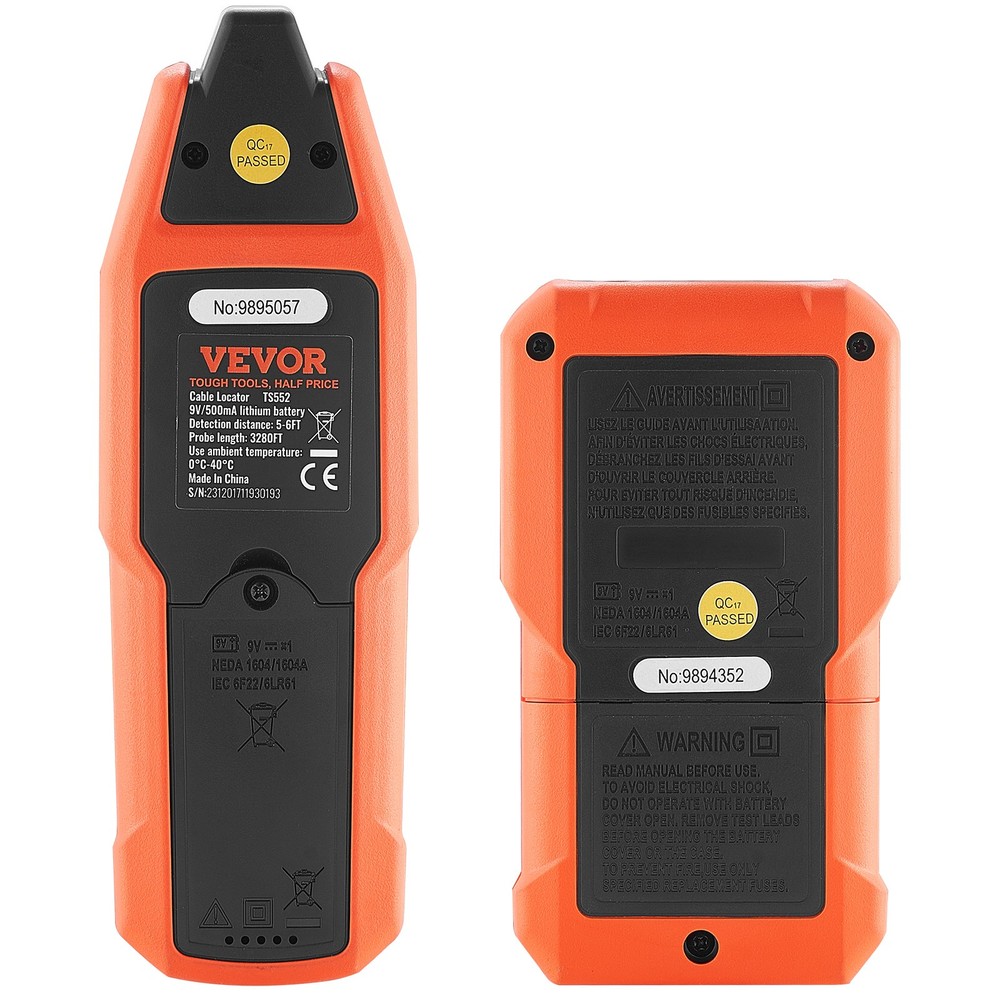 VEVOR Underground Cable Locator 8.5FT Max. Detection Depth Wire Break Detector