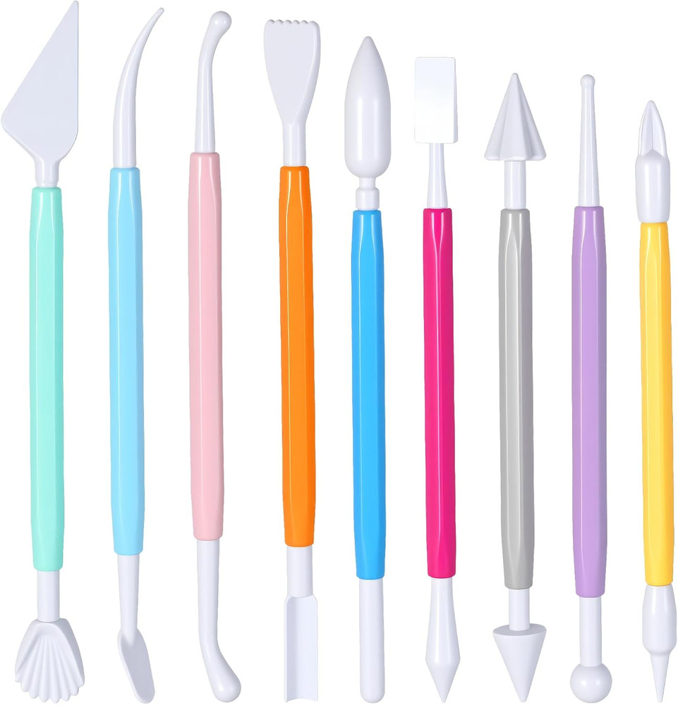 Clay Sculpting Tools Set 9 Pcs Air Dry Clay Tools Double-Head Modeling Claytool