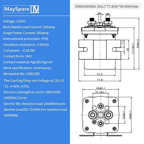 200 Amp Mobile Audio Continuous Relay and Battery Isolator High Current Relay