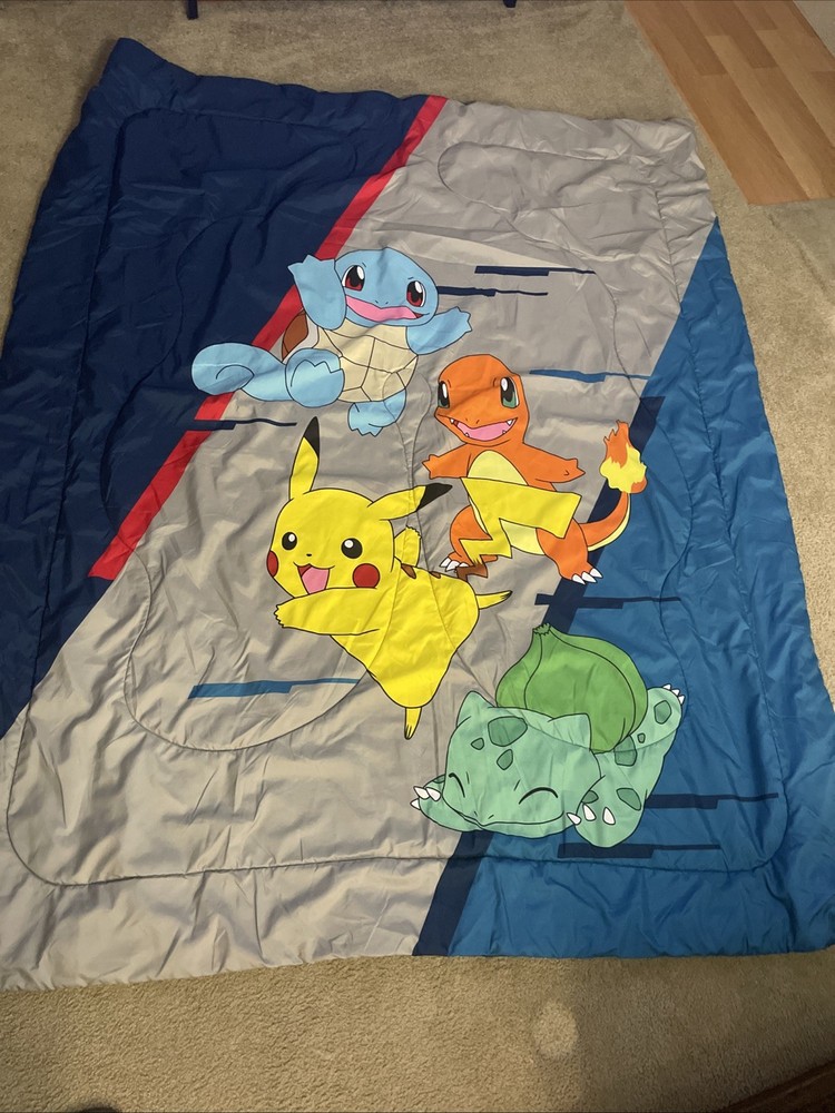 Pokemon Twin Size Comforter & Sheet Set Reversible 8 PCS Pickachu