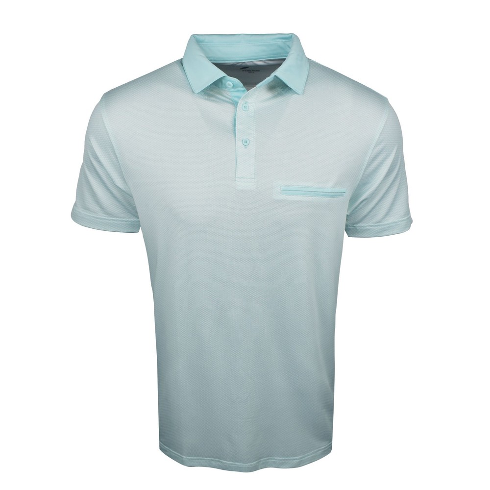 New Head Golf Hex Pattern Polo Ocean/White Medium