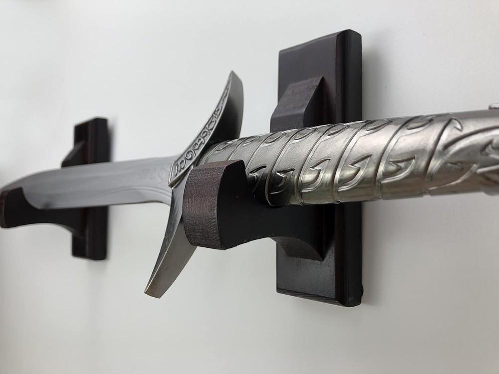 Versatile Decorative Sword Rack with Dual Hooks - Display Your Weapons Elegantly