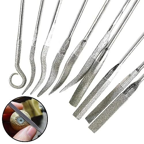 10Pcs Mini Diamond File Set High Efficiency Multipurpose Needle File 3 x 140mm