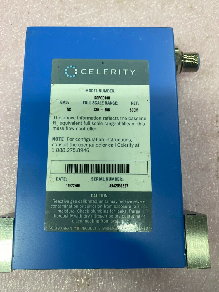 CELERITY IN2  Mass Flow Controller DSRGD100 N2 438 - 858  SCCM