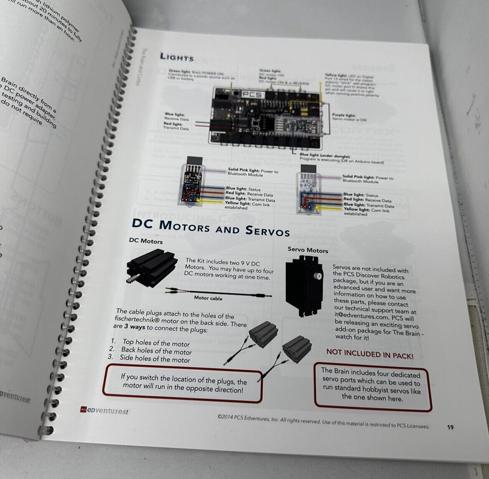 PCS Edventures Discover Robotics Programming Grade 6-8 kit books inventoried