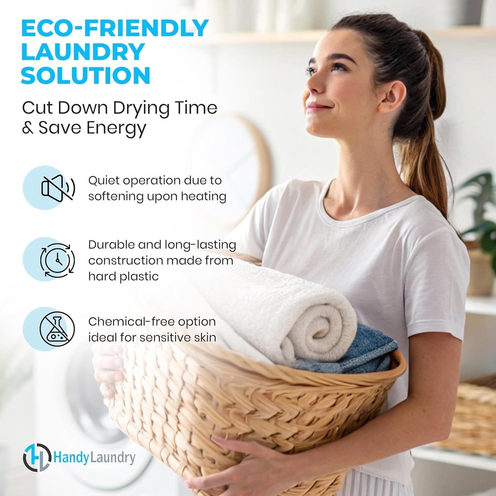 Reusable Laundry Dryer Balls Light Blue 6-Pack Reduce Drying Time Eco-Friendly