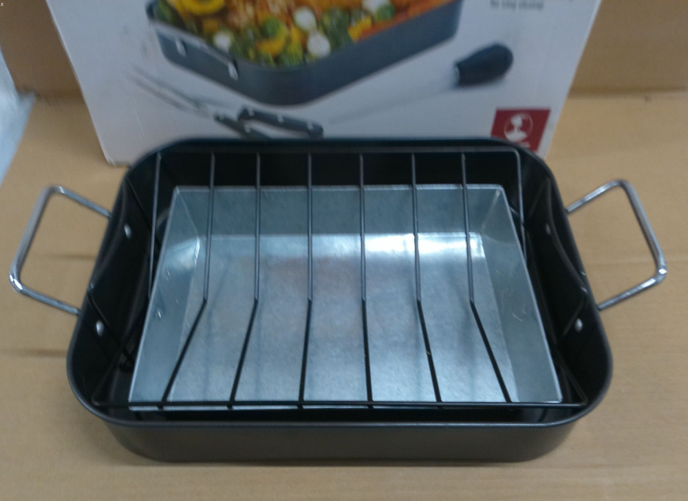 Rossco Roasting Pan Set w/ Rack & Insert Tray Nonstick Roaster Oven Pan