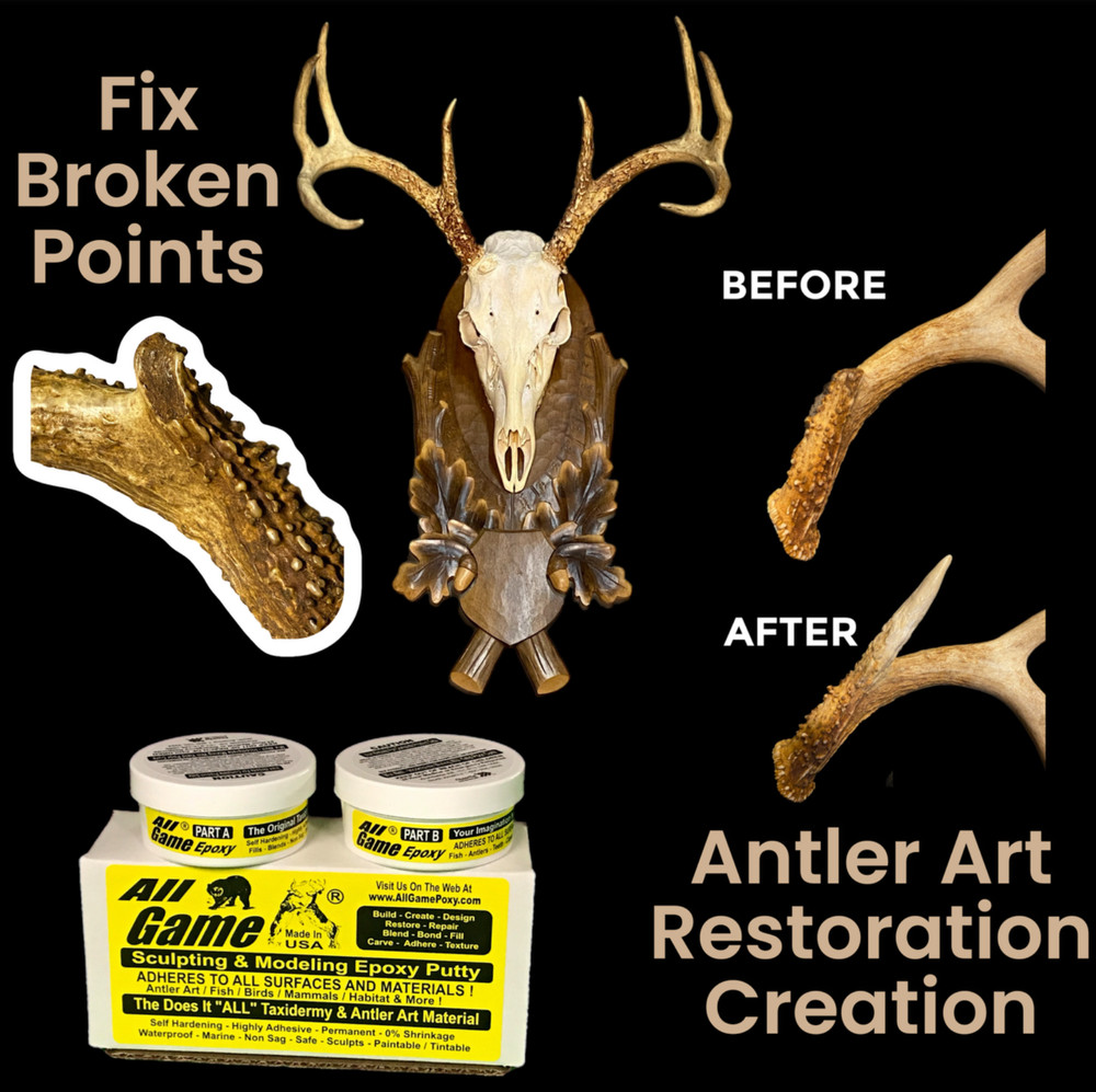 ALL GAME Wonder Epoxy Putty - CREATE RESTORE POINTS TINES DEER FISH 8oz Unit