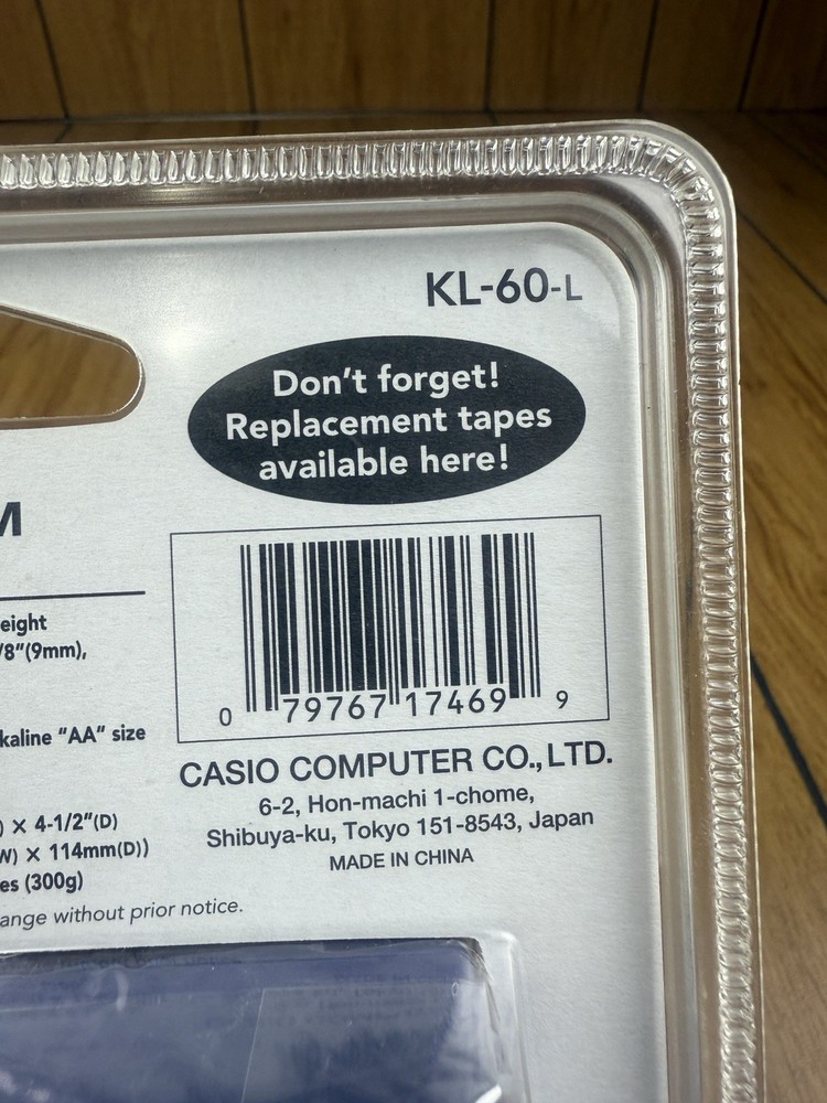 Casio KL-60L Label Maker Thermal Printer Compact System NIB Sealed
