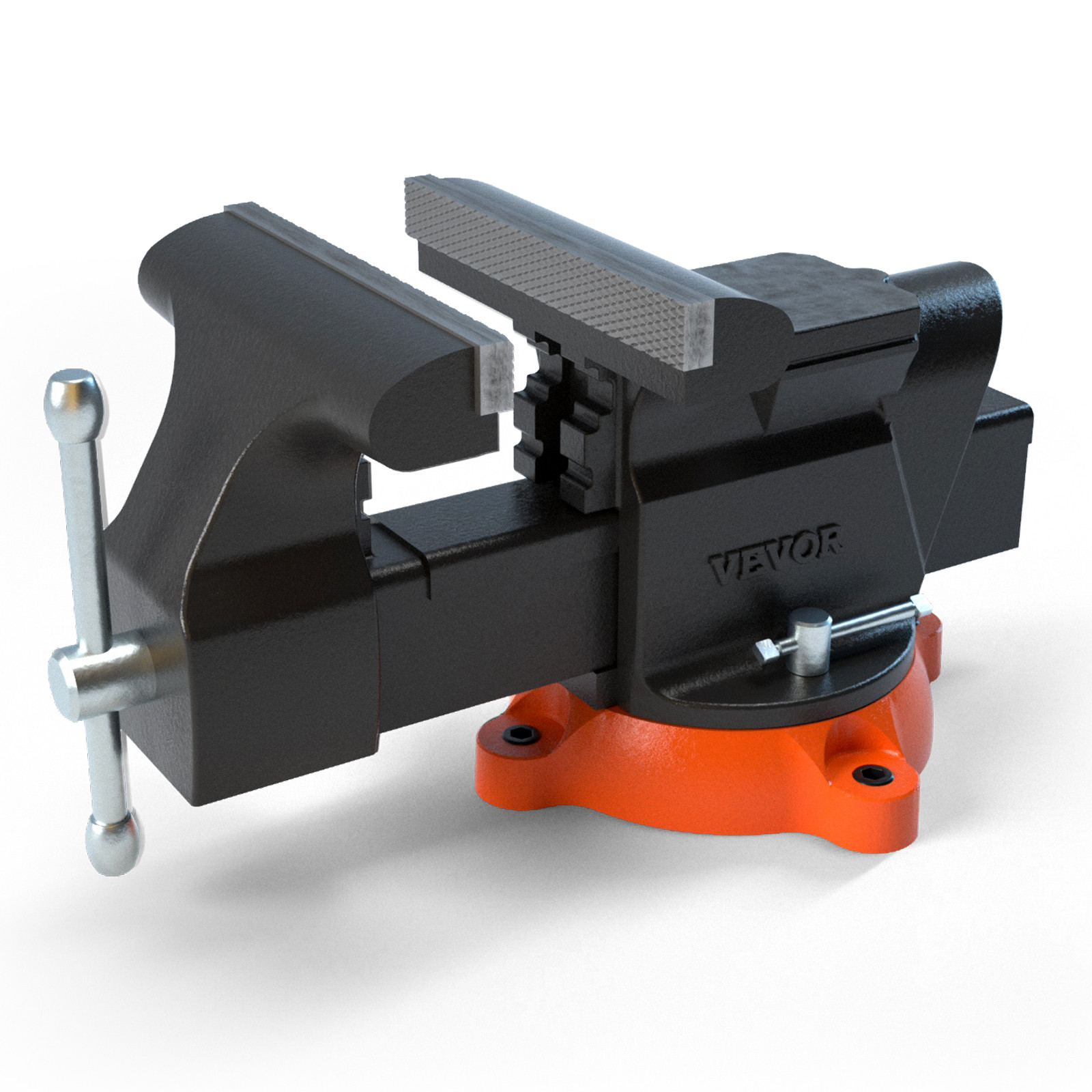 VEVOR 6" Bench Vise w/ Anvil 360°Swivel Locking Base Heavy Duty Ductile Iron