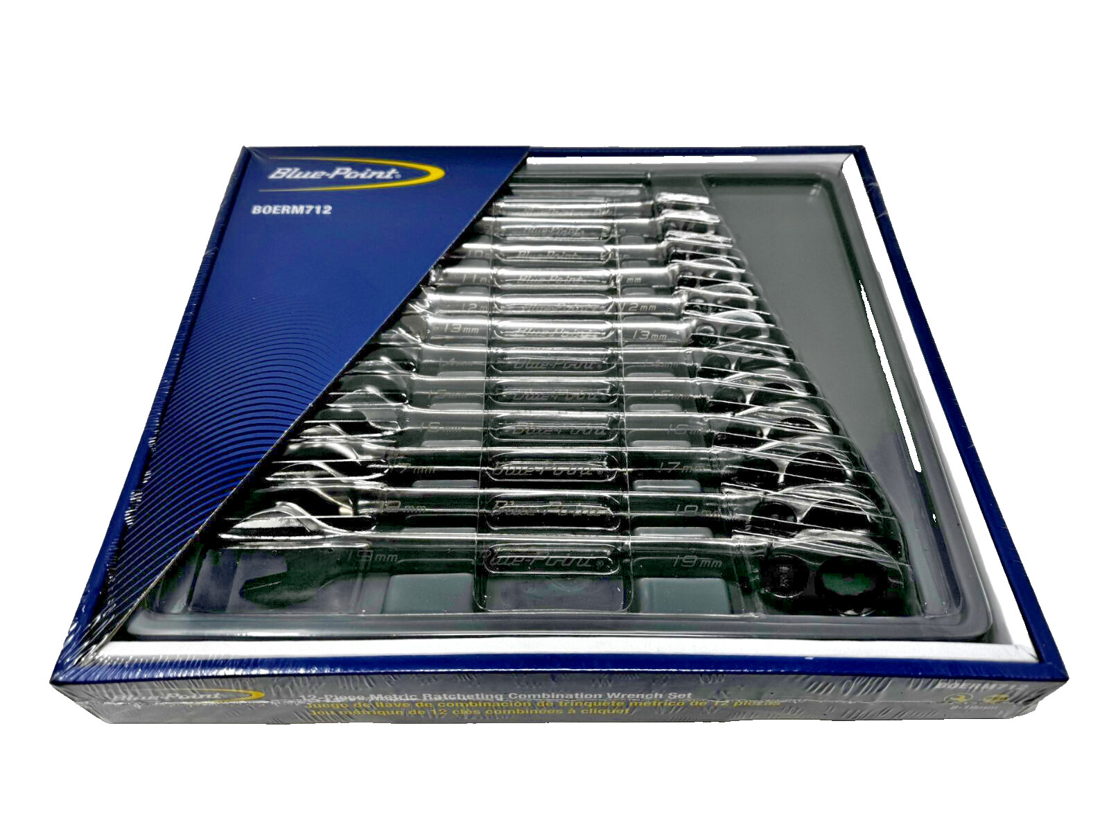 New Blue Point 12Pc 8-19mm Metric Ratcheting Combination Wrench Set BOERM712