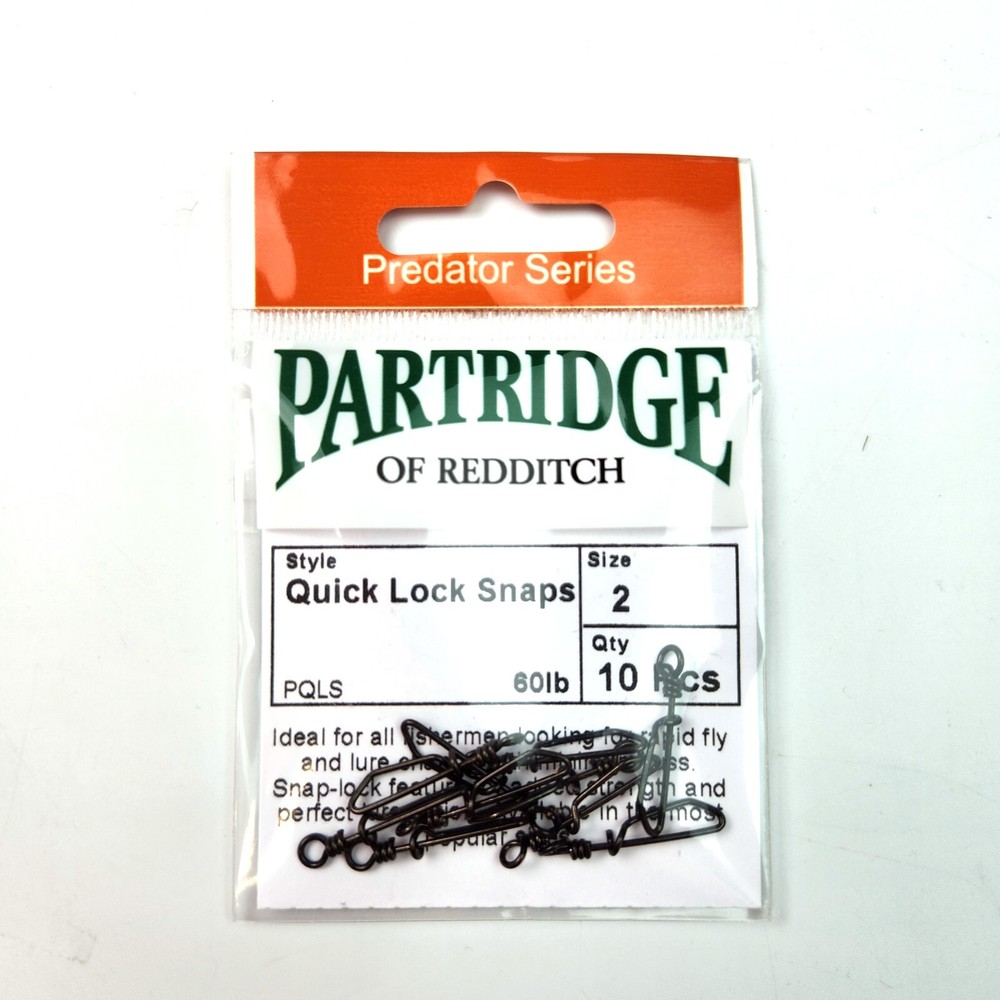 Partridge PQLS Quick Lock Snaps - Size 2 - 60lb - Qty 10