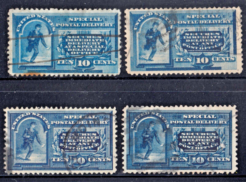 US cv $245 # E1 E2 E4 E5  SPECIAL DELIVERY 1885 - 1895 HANDSTAMPED  H1931