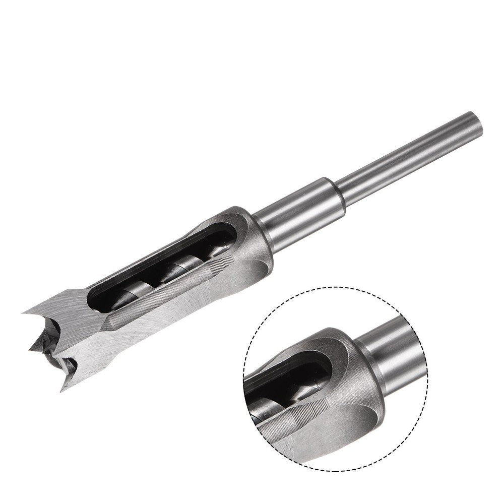 1" Squared-hole Drill Bit for Woodworking Hollow Chisel