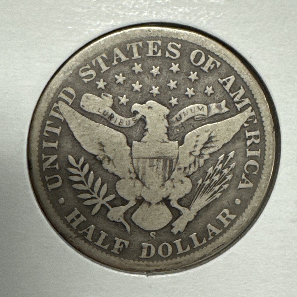 1901-S Barber Silver Half Dollar VG