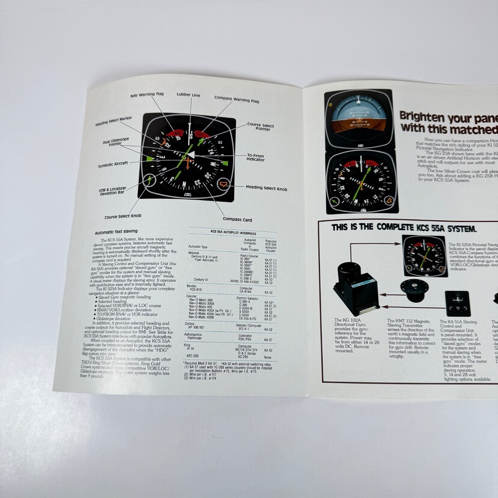 King KCS 55A Silver Crown Compass System Pilot's Guide Vintage