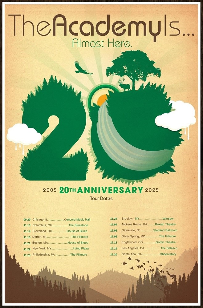 THE ACADEMY IS... 20th Anniversary Tour 2025 Ltd Ed RARE Poster! Pop Punk Emo