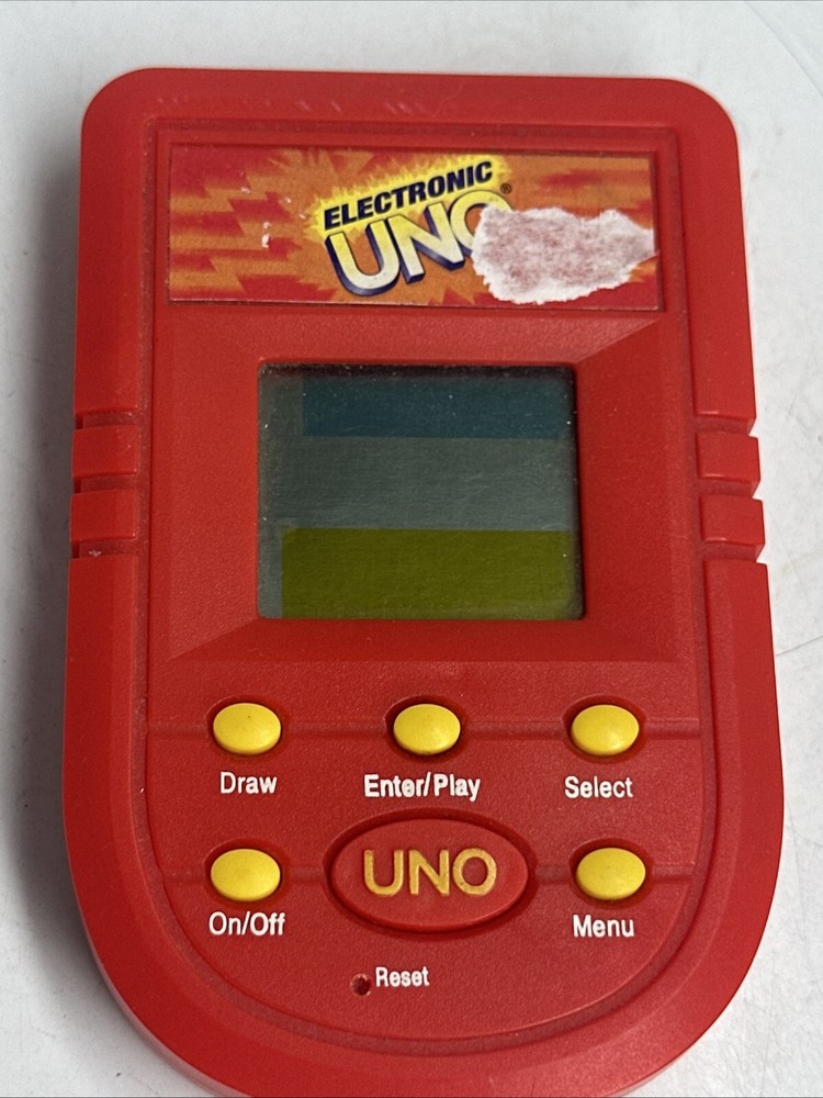 UNO Electronic Handheld Game Vintage Mattel 2001 Tested & Working