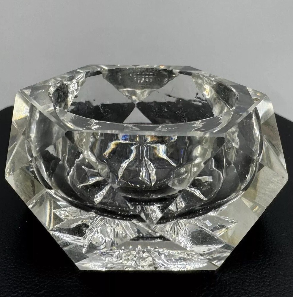 Antique 2 Richards & Hartley EAPG Star Pattern Open Salt Cellars Dips 2.25”W