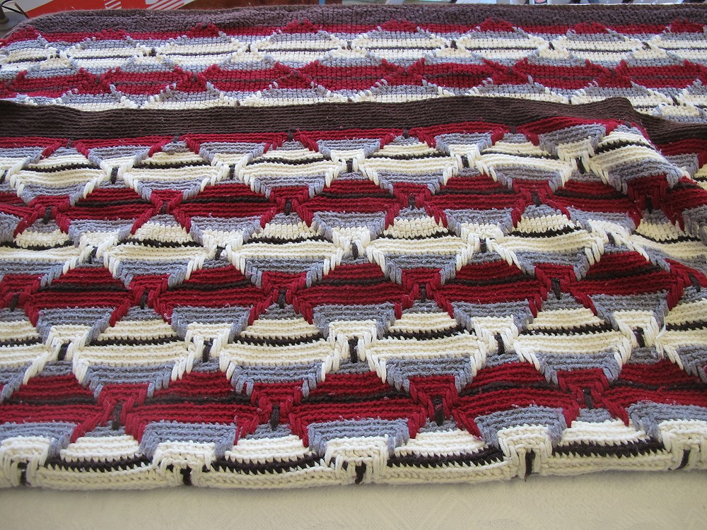 Handmade Afghan 72" x 48" Geometric Southwest Pattern