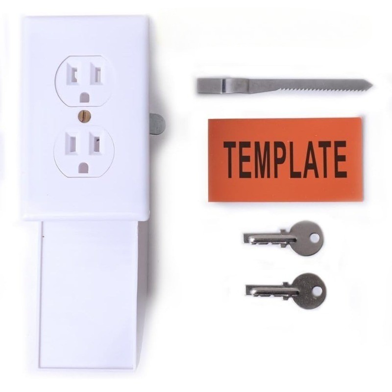 4Pcs Wall Safe Hidden Electrical Outlet Security Safe W/Key Mini Vault Secret