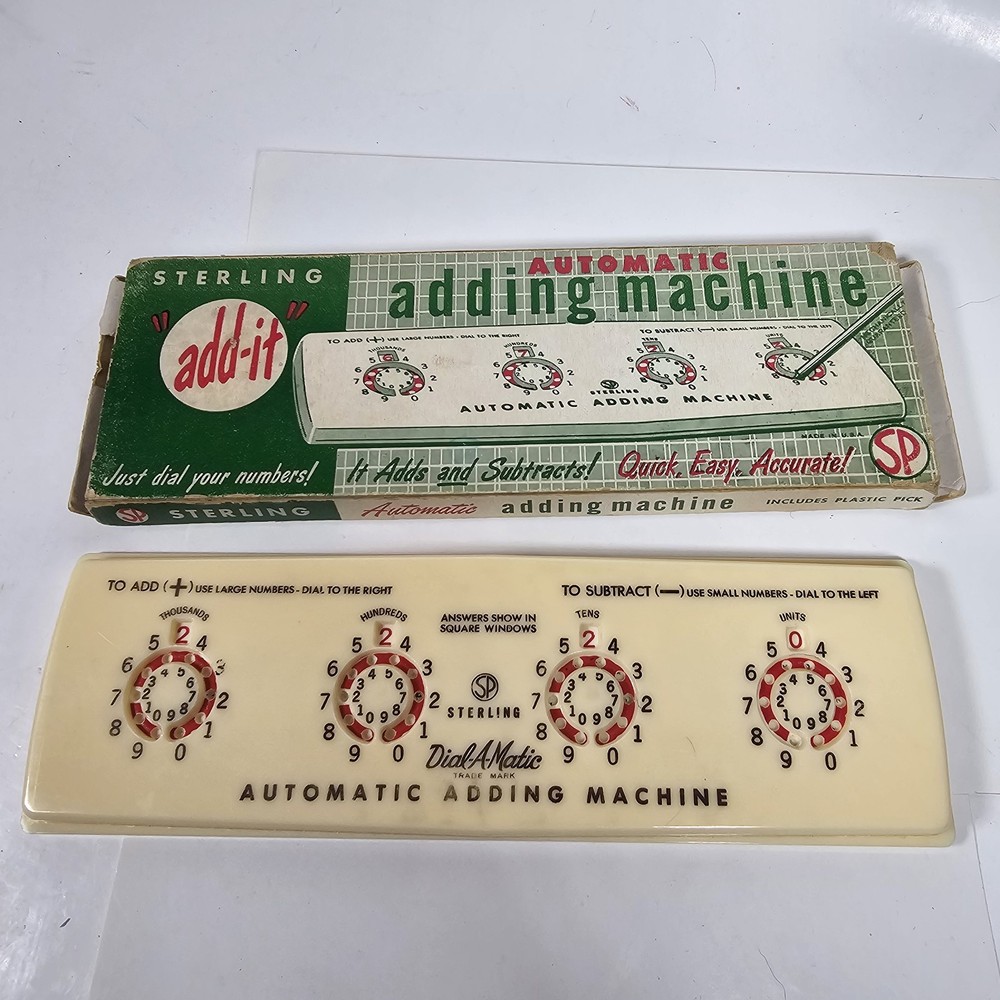 Vintage STERLING Automatic Adding Machine Dial-a-Matic w/ Box