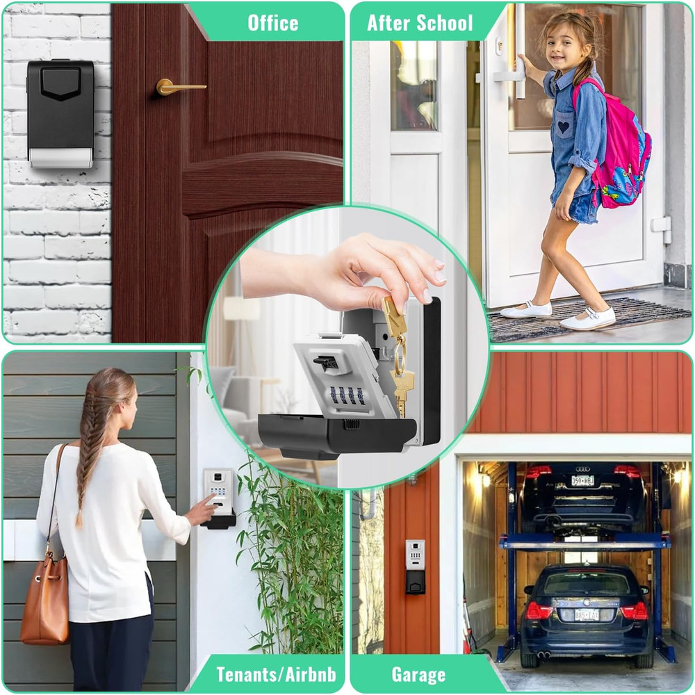 Key Lock Box for outside with Light up Dials - Sturdy Waterproof Combination Key