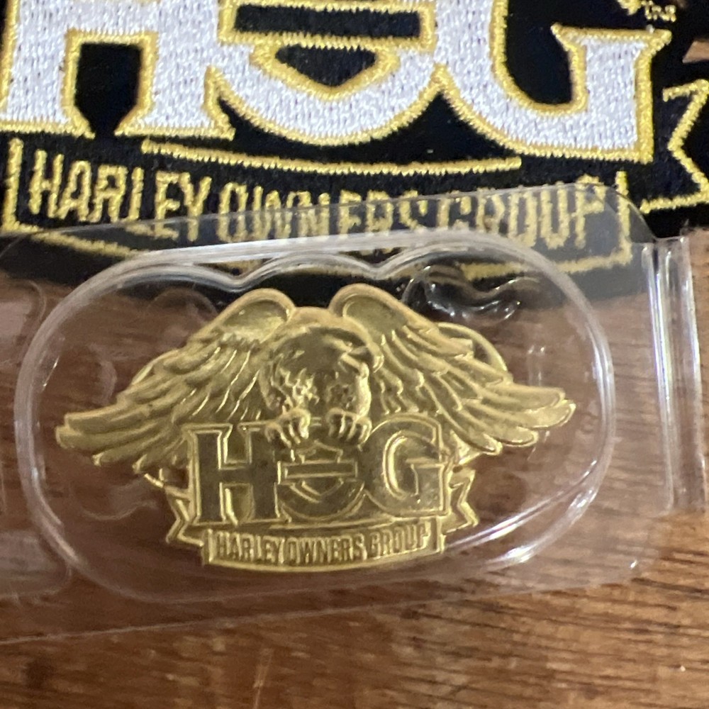 Authentic Harley Davidson Owners Group HOG Eagle Pin & Patch Lot