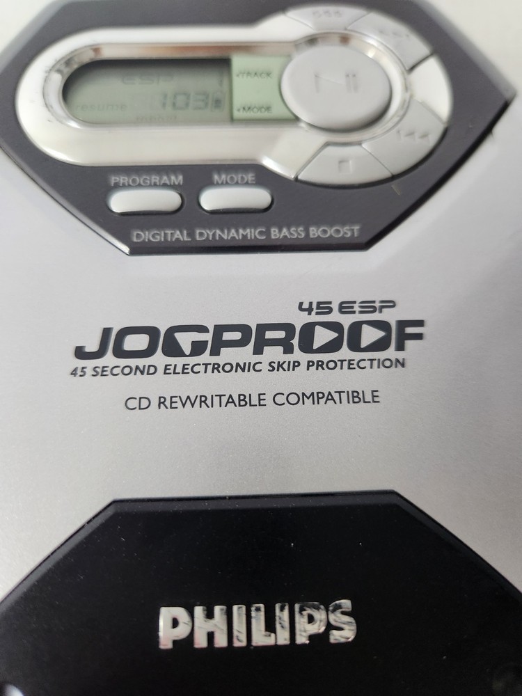 Philips Jogproof Portable CD Player 45 ESP CD Rewritable Compatible Tested Works