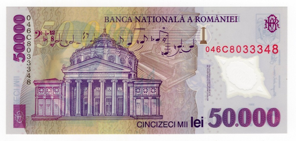 ROMANIA P-113a 50000 Lei 2001 UNC